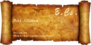 Bai Csaba névjegykártya