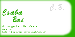 csaba bai business card